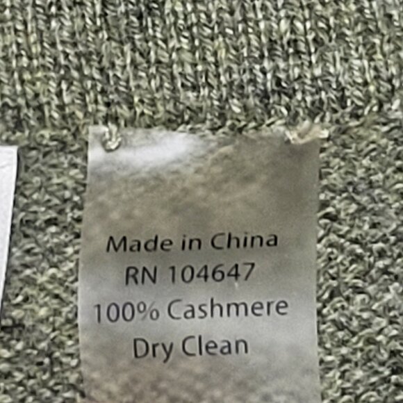 KINROSS 100% Cashmere Short Sleeve Quarter Zip Poncho One Size Zip Collar Olive - Picture 7 of 7